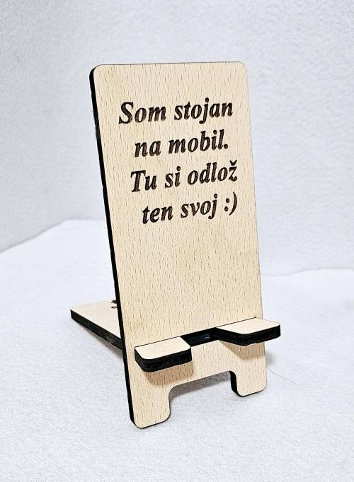 Drevený stojan na mobilný telefón